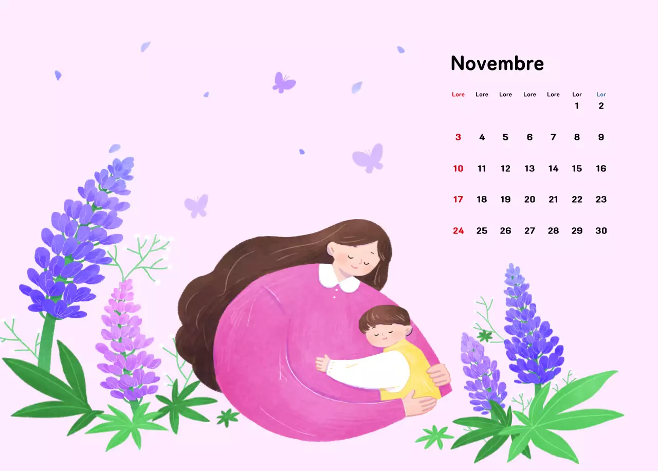 Un calendrier du Nouvel An chaleureux et illustré