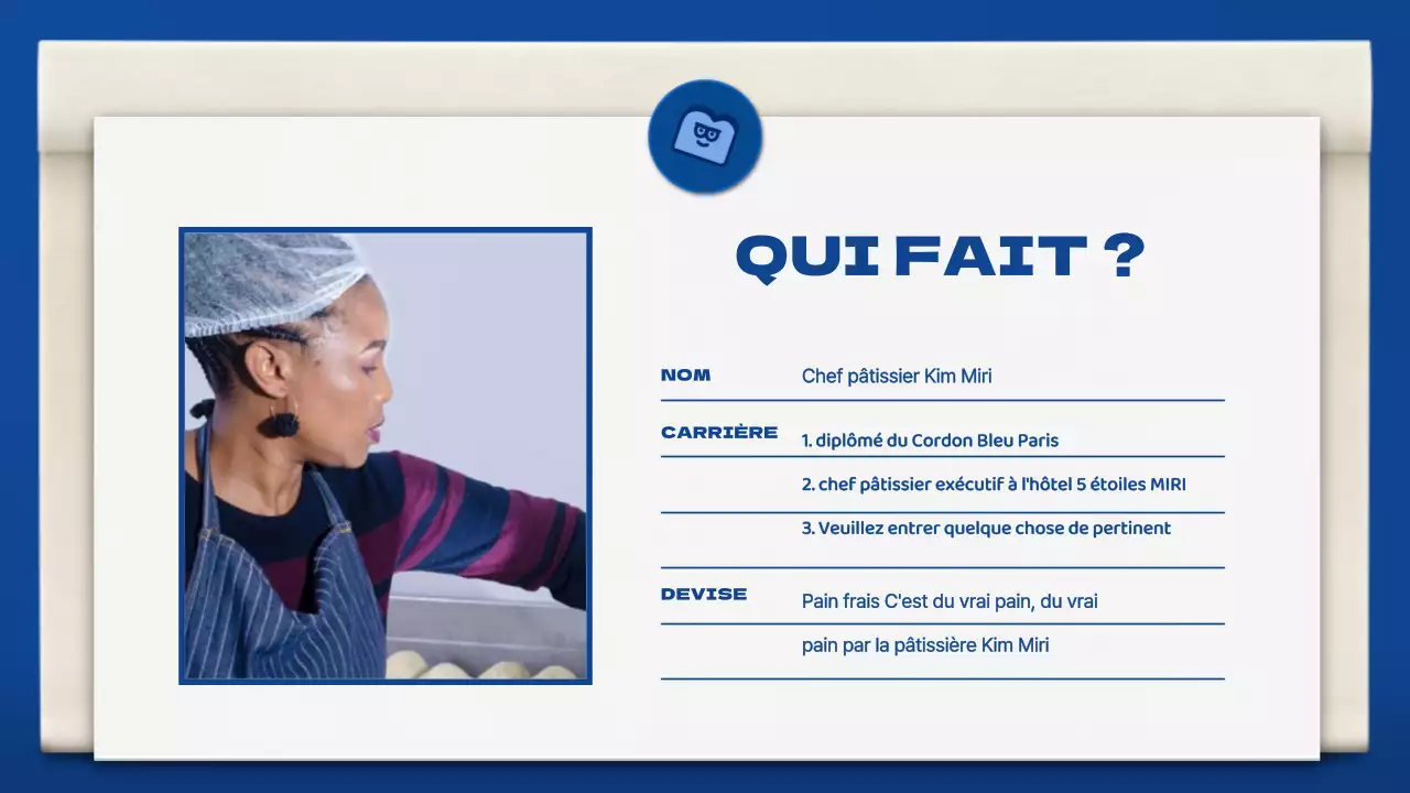 Portefeuille d'une jolie boulangerie en bleu et marron