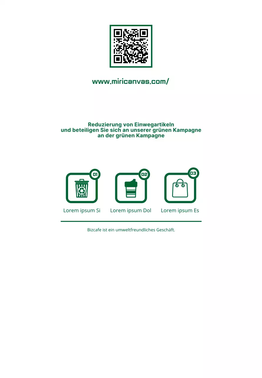 Einfacher, klarer Text- und Symbolkombination-Layoutstil in Grün und Weiß Grüner Kampagnenleitfaden