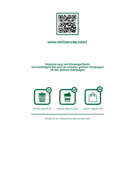 Einfacher, klarer Text- und Symbolkombination-Layoutstil in Grün und Weiß Grüner Kampagnenleitfaden