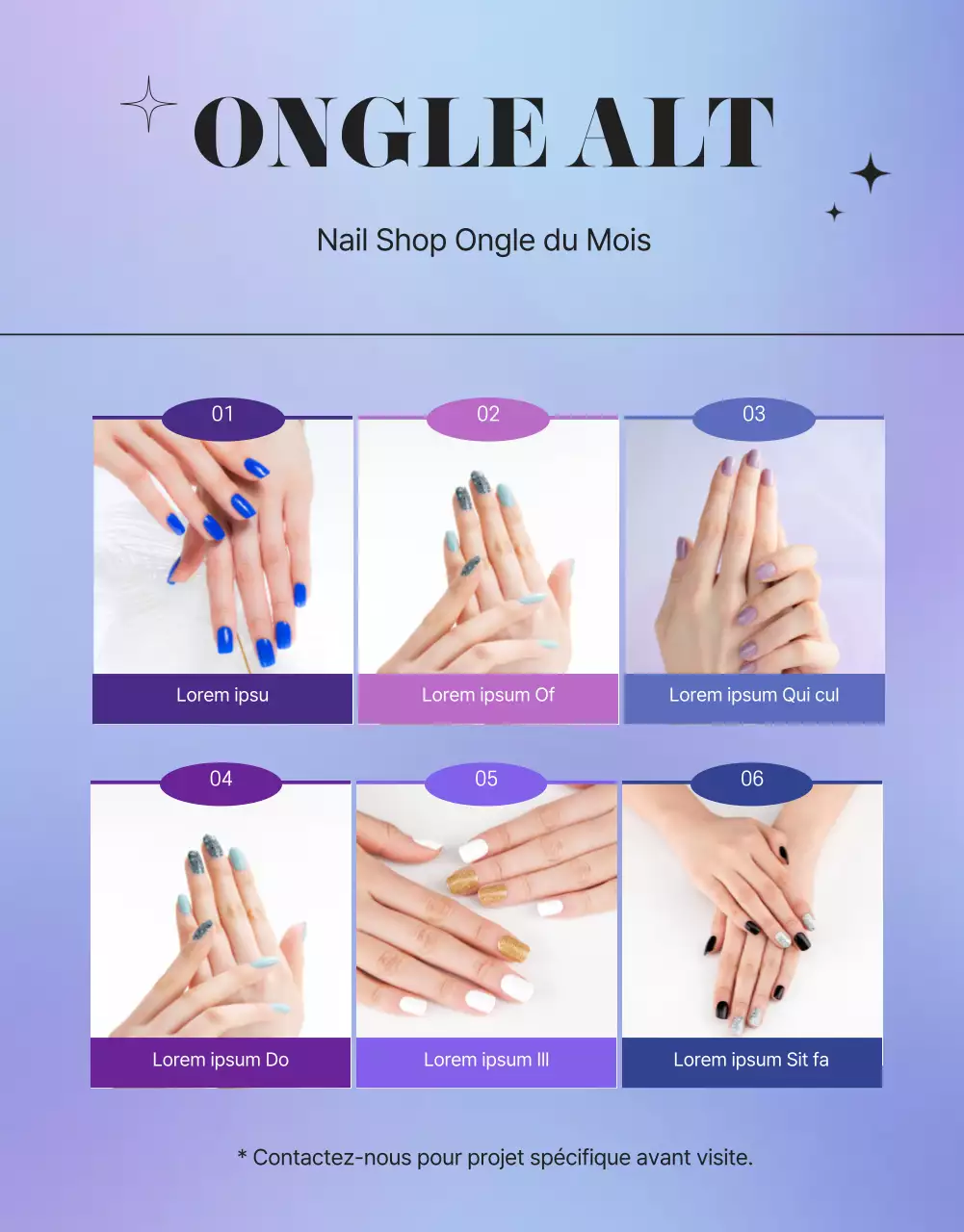 Promouvoir un salon de manucure violet et sentimental
