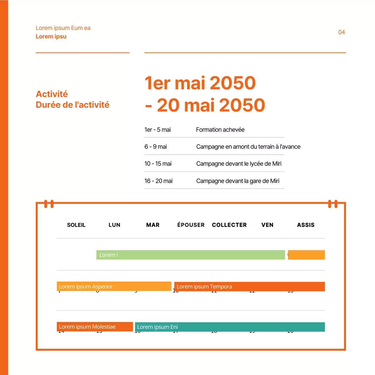Emplois d'agents d'assistance électorale surlignés en orange