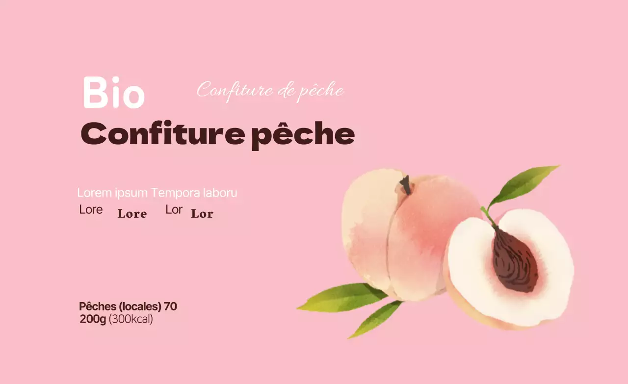 Confiture de pêche bio