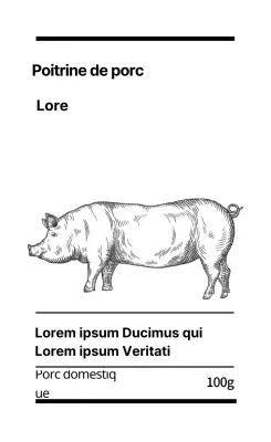 Étiquettes alimentaires blanches illustrées et propres