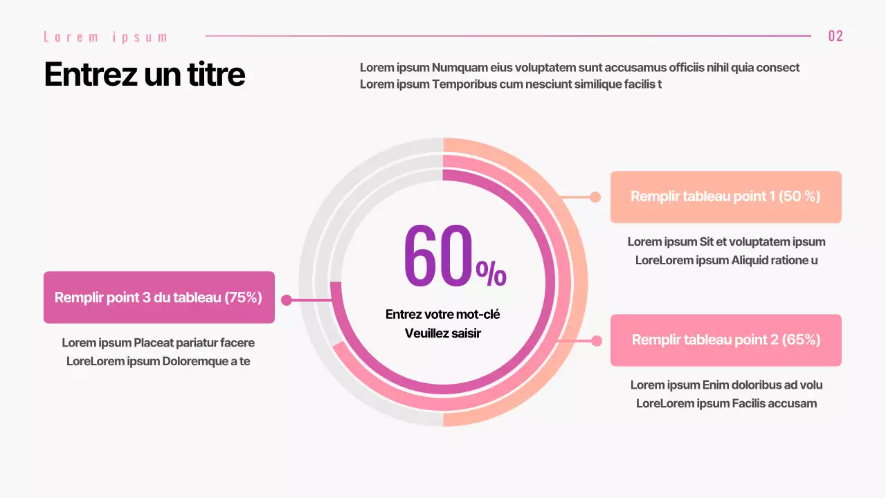 Présentation de différentes mises en page avec des concepts graphiques en dégradé de rose