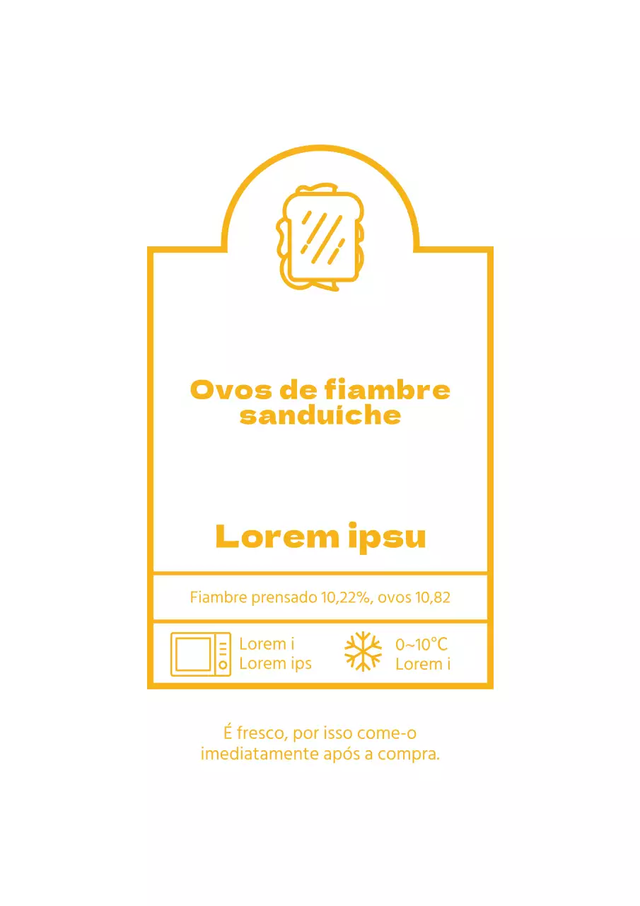 Cartaz simples, amarelo, a promover um menu de sandes