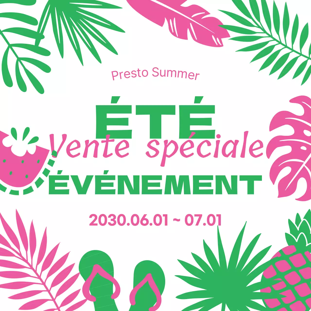 Rose et vert pour une jolie vente d'été