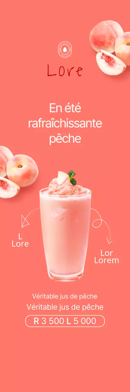 Un style simple en rose et blanc pour promouvoir le menu d'été