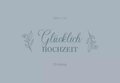 Luxuriöse Umschläge für Hochzeitseinladungen mit Text und floralen Illustrationen