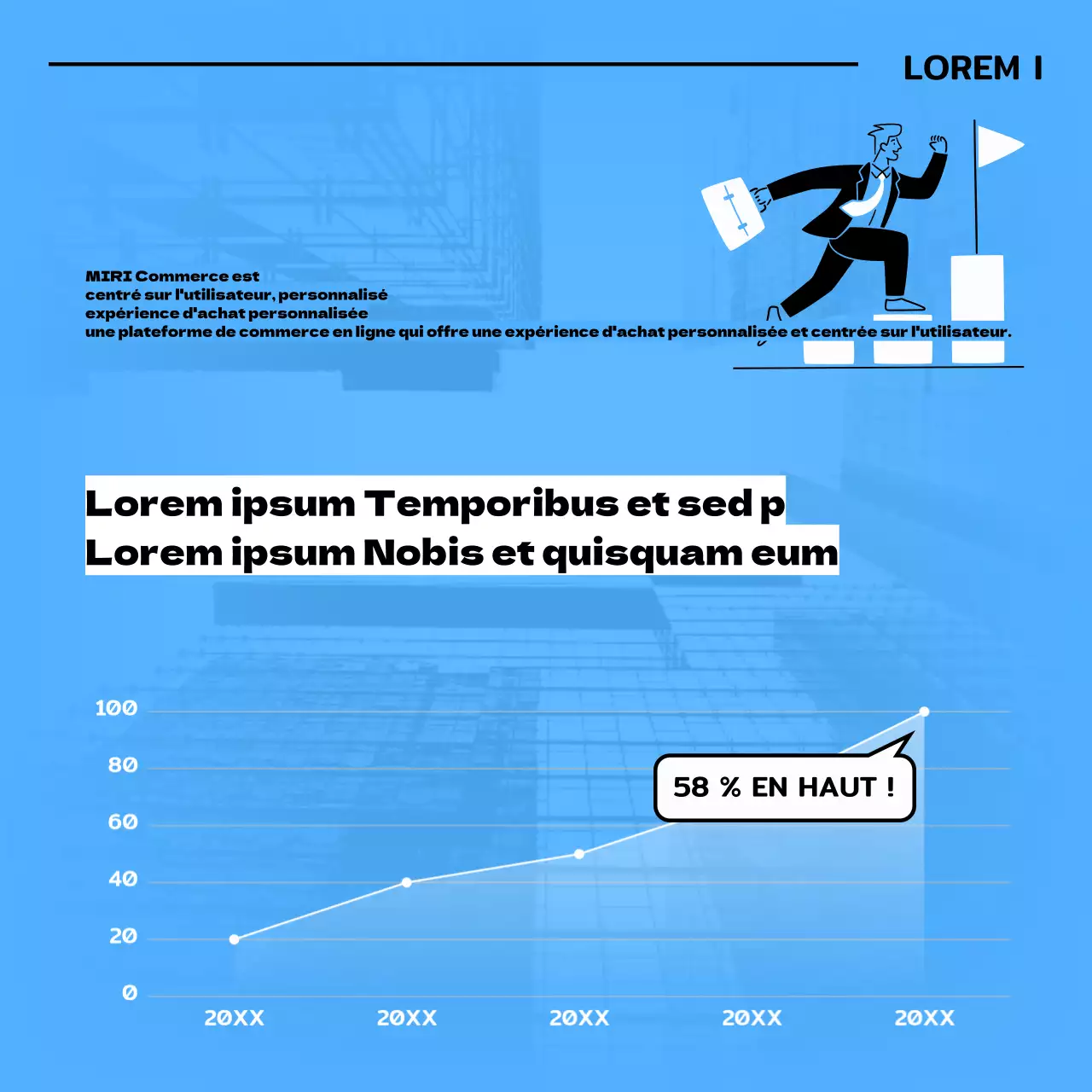 Recrutement de stagiaires avec illustrations en bleu clair et noir