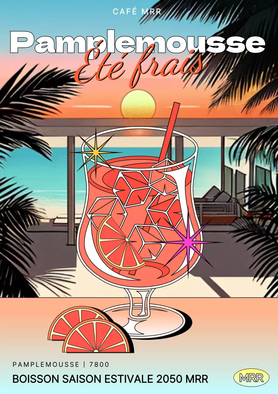 Promotion de boissons illustrées multicolores