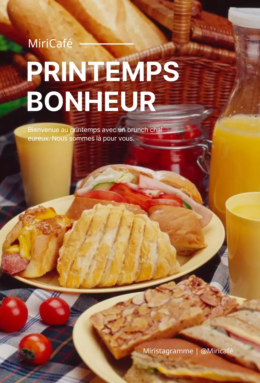 Menu brunch d'inspiration printanière photo marchandise
