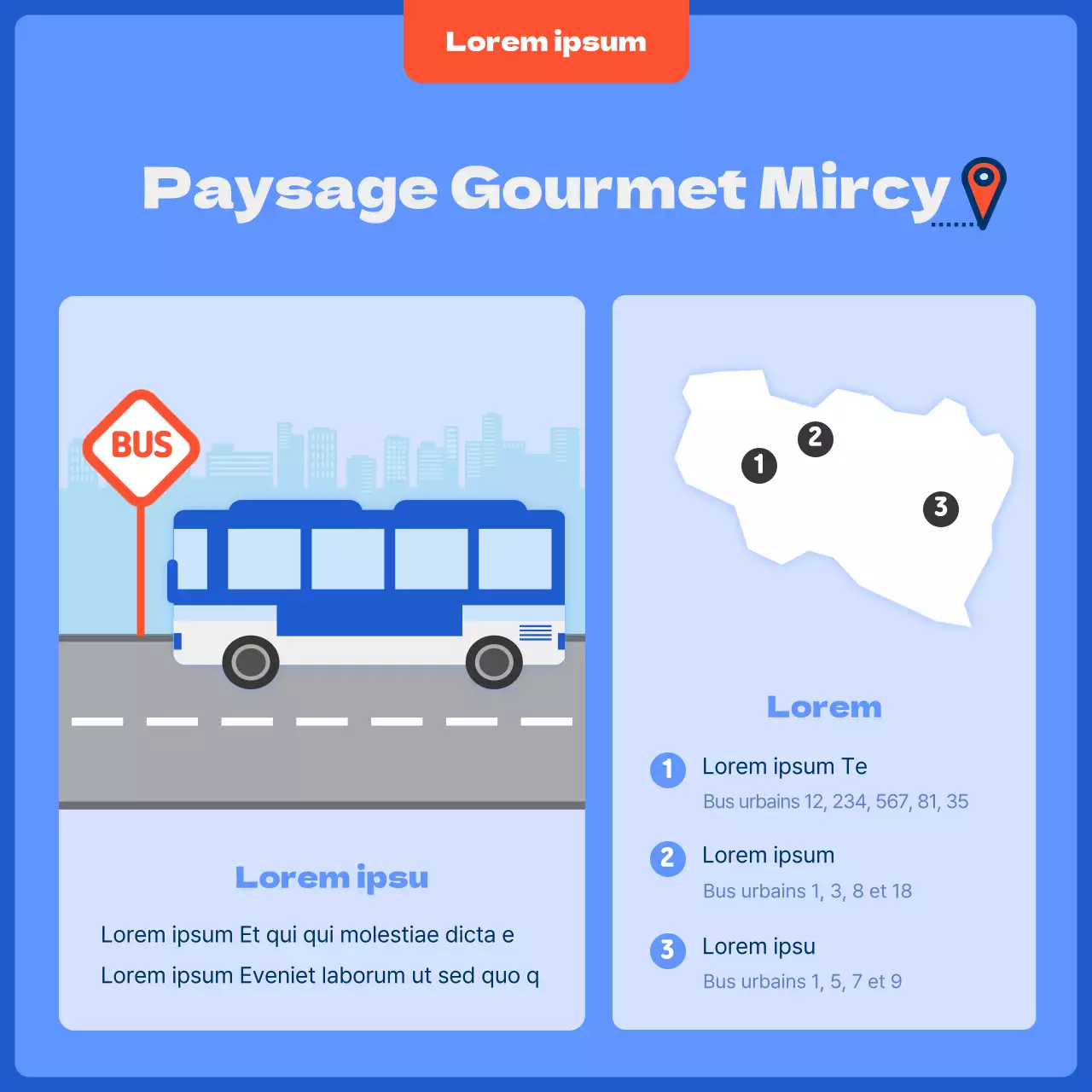 Un joli voyage de quartier avec un concept de carte de voyage bleue