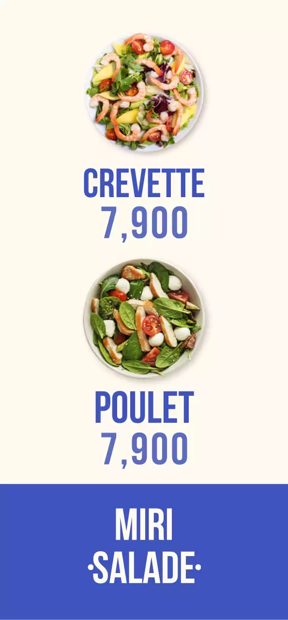 Une bannière de salade fraîche et rafraîchissante aux accents bleus
