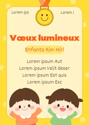 Postes d'inscription jaune et orange pour les enfants