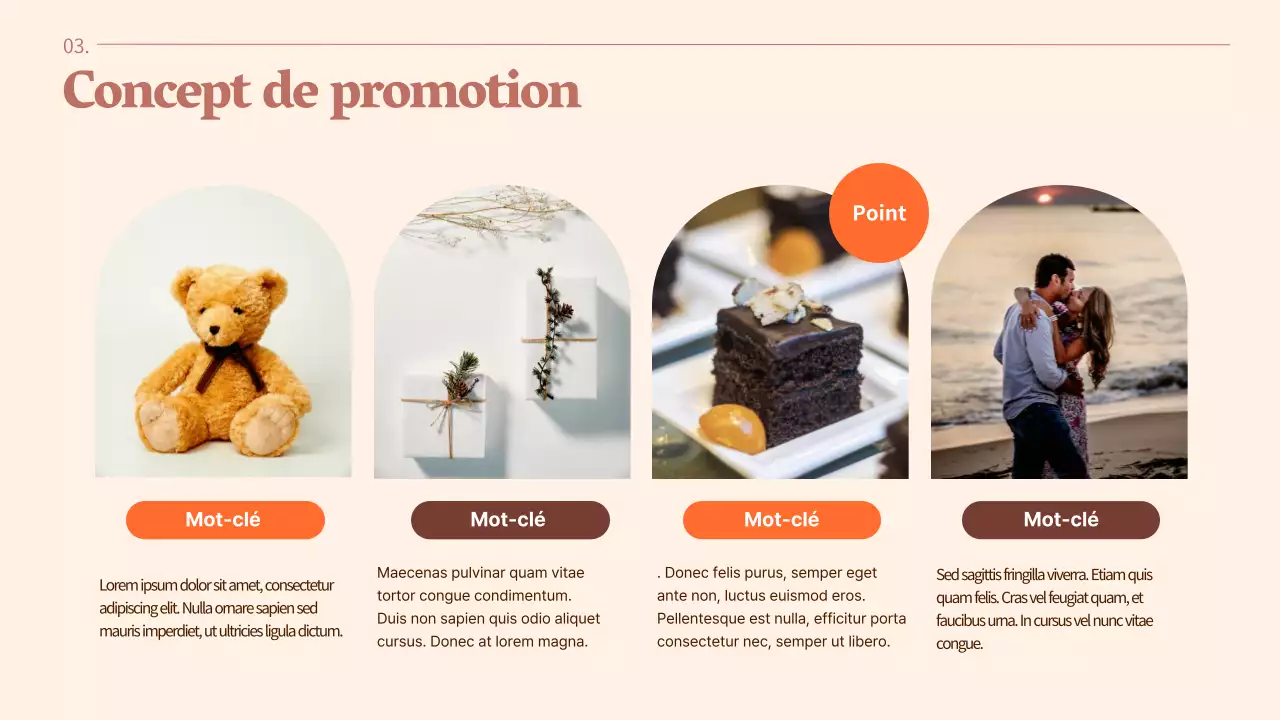 Planificateur calme et simple pour la Saint-Valentin avec des accents orange sur un fond marron chaud