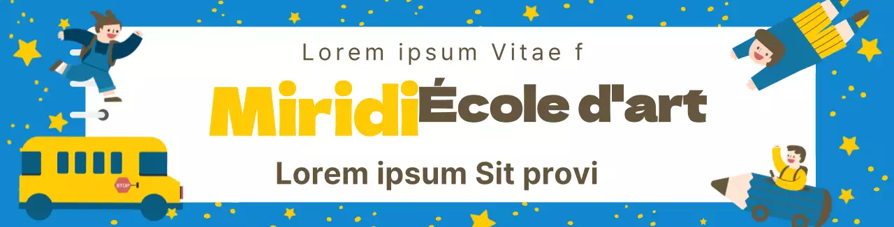 Bleu Jaune Personnage Illustration Art Ecole Promotion