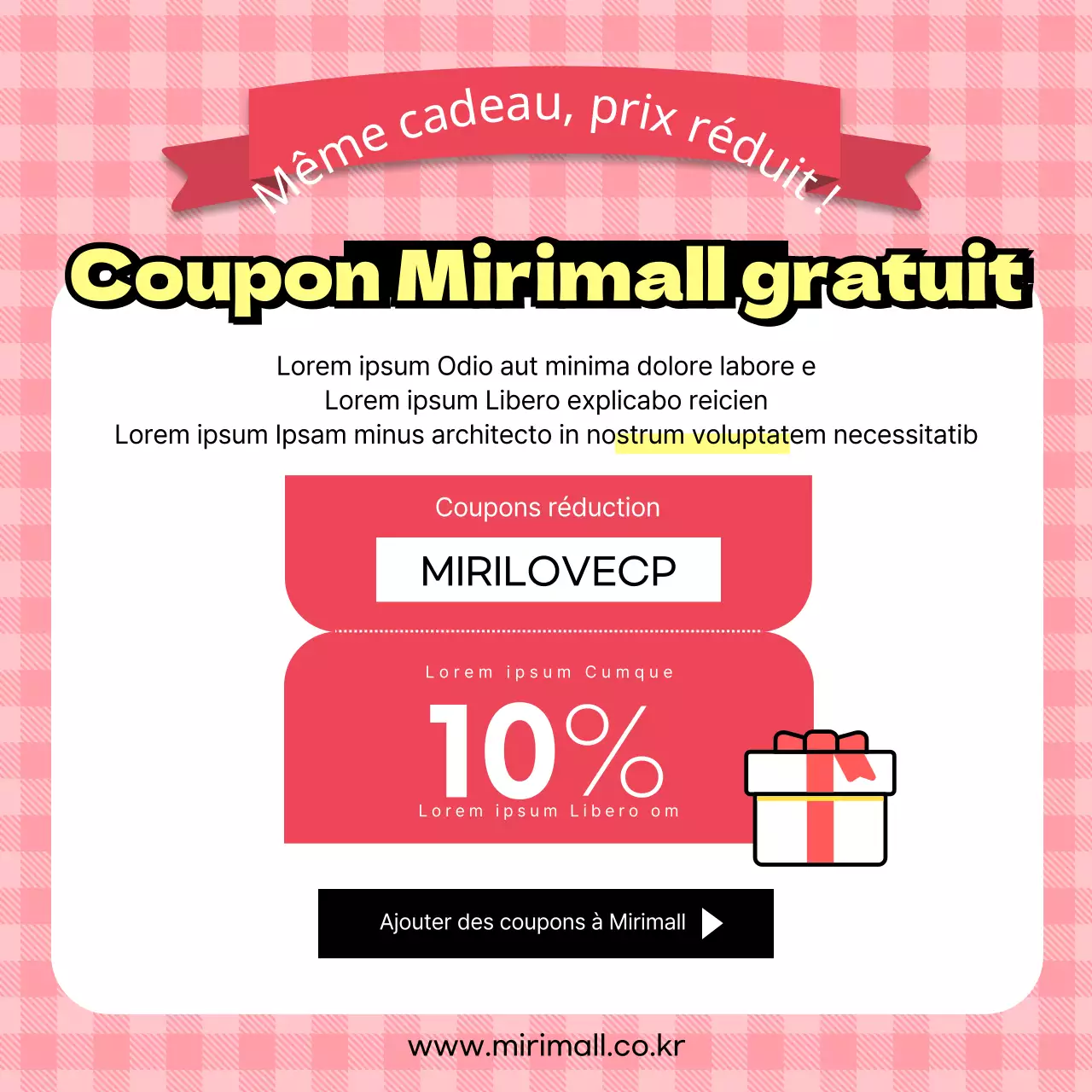 Enquête sur les cadeaux avec illustration d'amoureux sur fond de damier CardNews