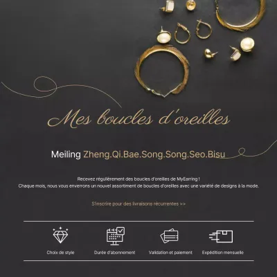 Boucles d'oreilles photo noires avec livraison récurrente