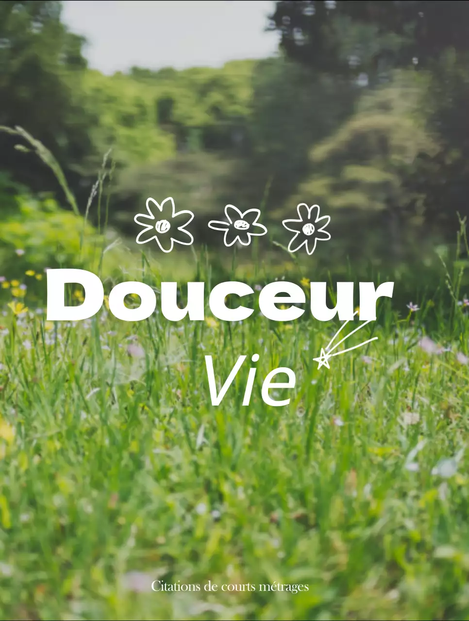 Marchandises avec des photos émotionnelles de paysages jaunes et blancs et des textes émotionnels