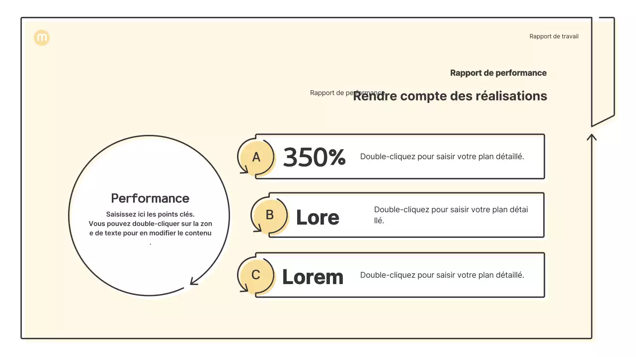 Formes ponctuelles avec flèches en jaune clair Kit de présentation d'entreprise