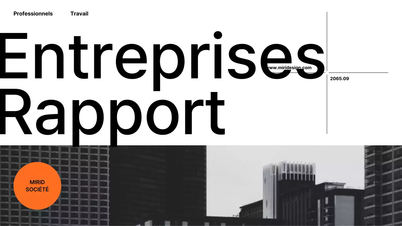  Rapport d'activité minimaliste en orange et noir