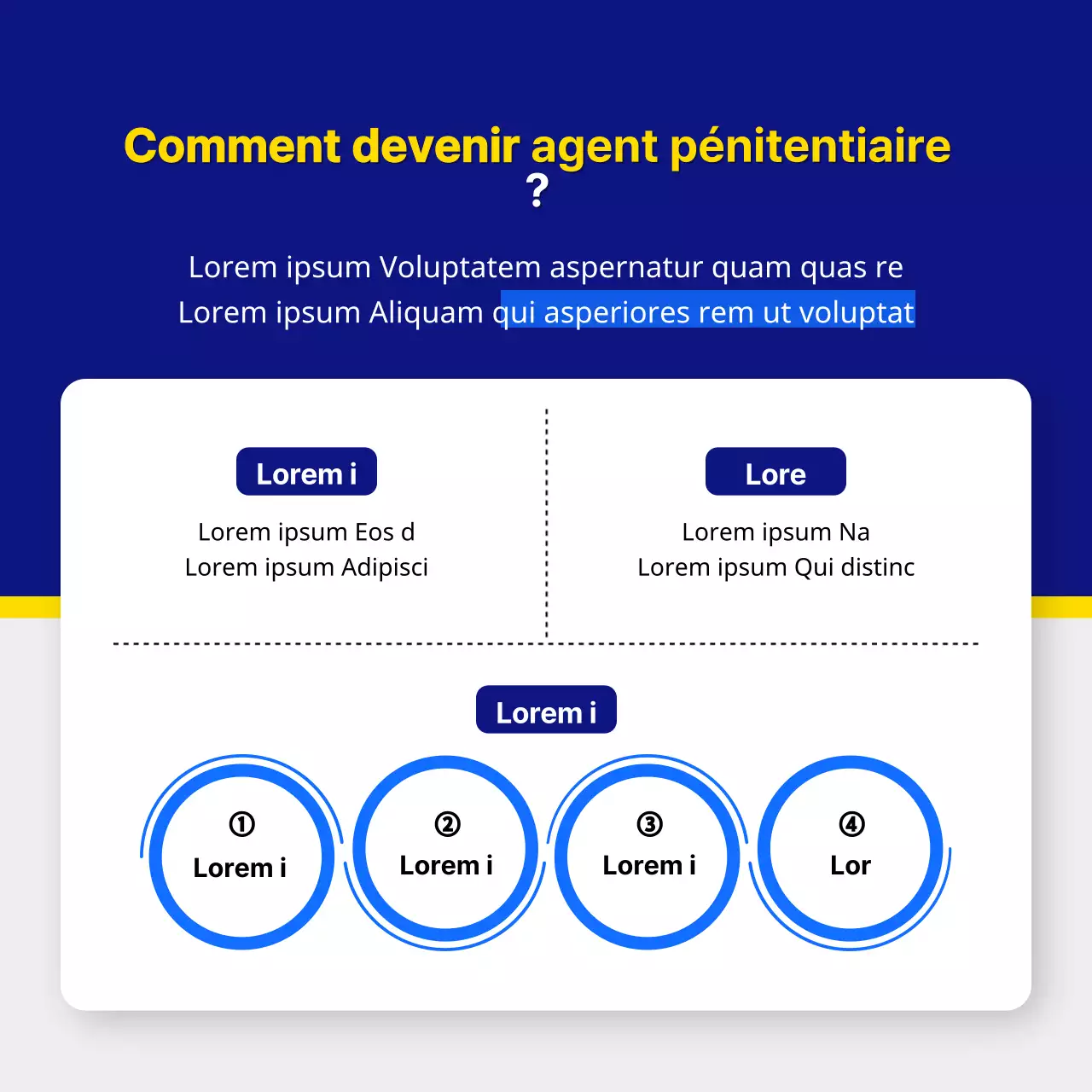 Promouvoir la consultation d'informations sur les examens de la fonction publique avec des touches de bleu et de jaune.