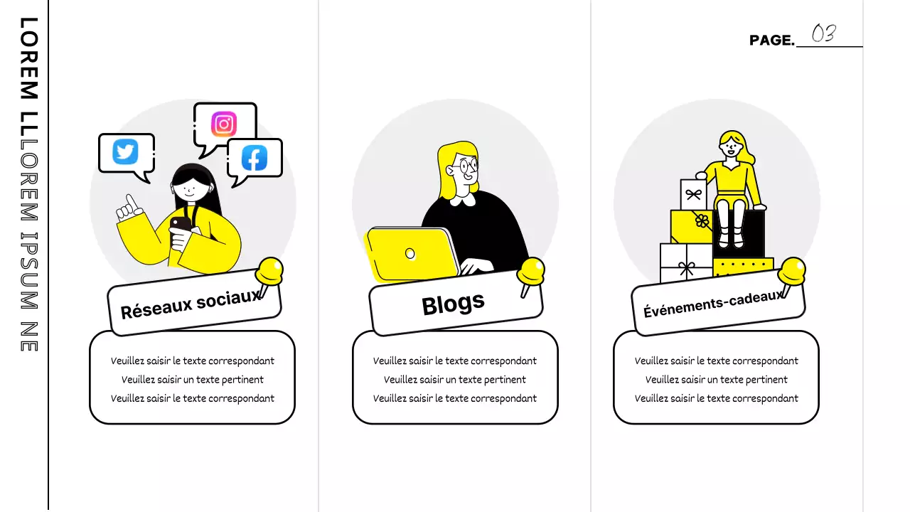 Procès-verbaux des réunions d'étude avec des rehauts de blanc et de jaune