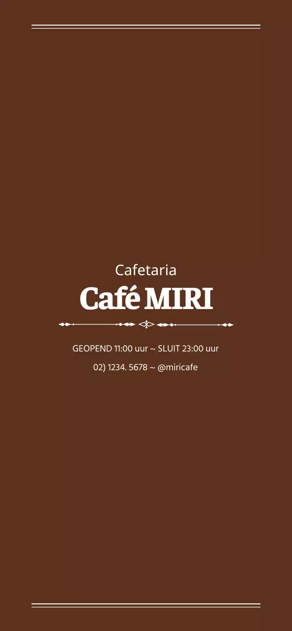 Strakke stijl in bruin en wit voor cafémenu's en promoties