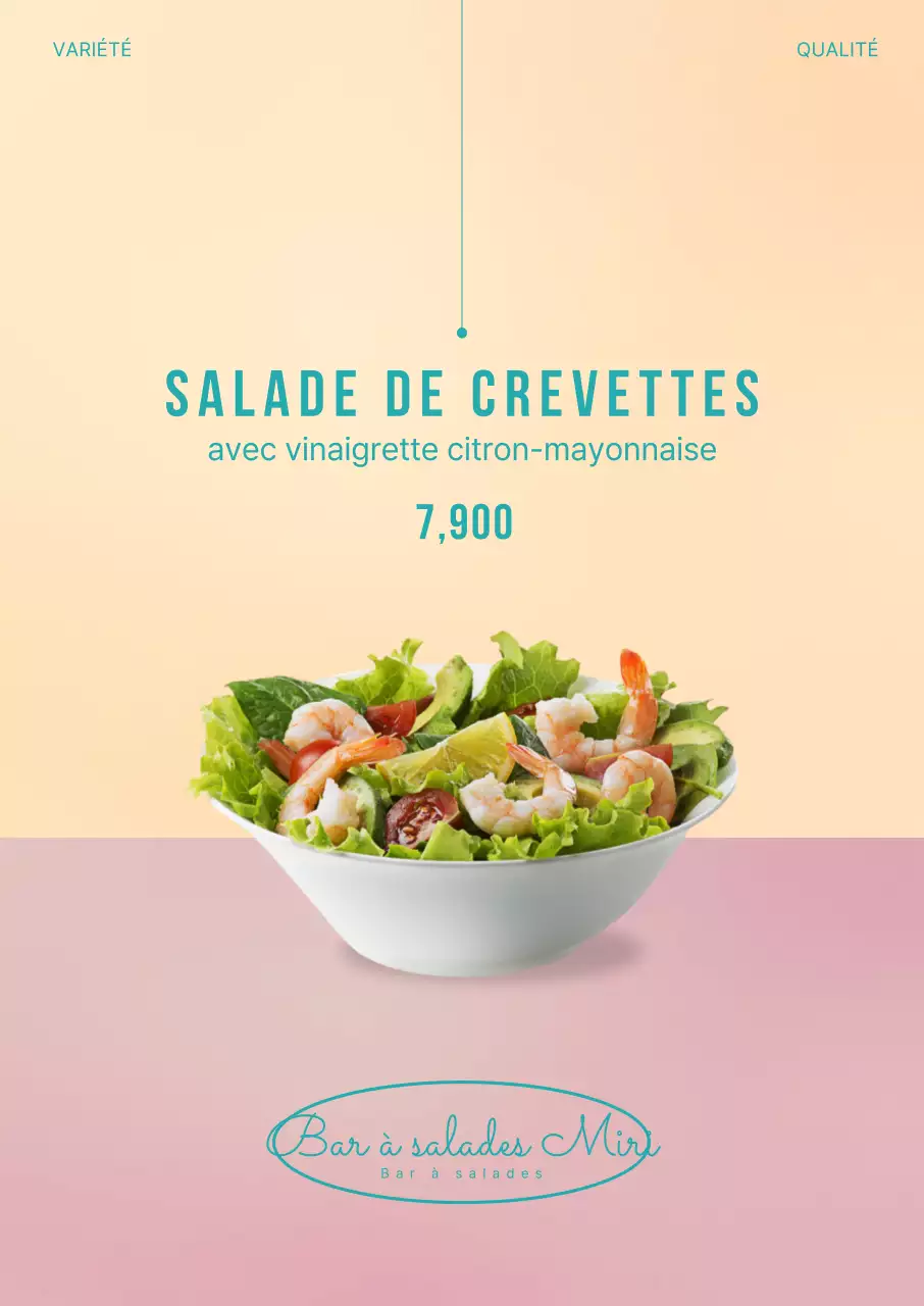 Poster de portrait de salade simple rose