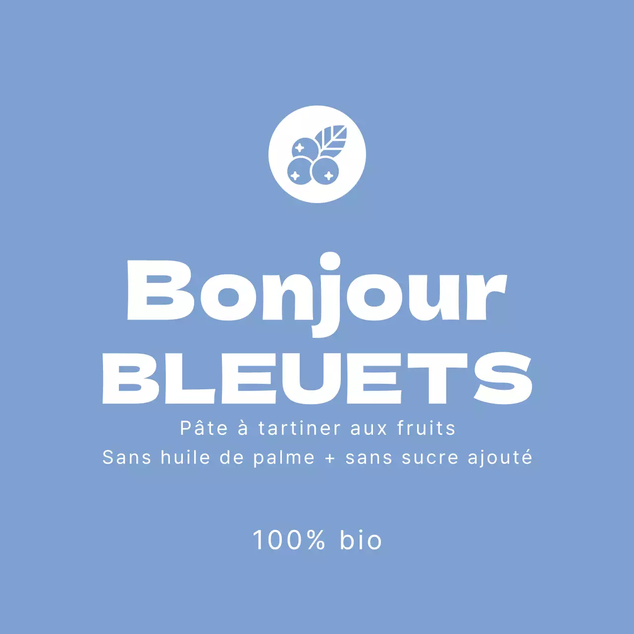 Étiquette de confiture de myrtilles