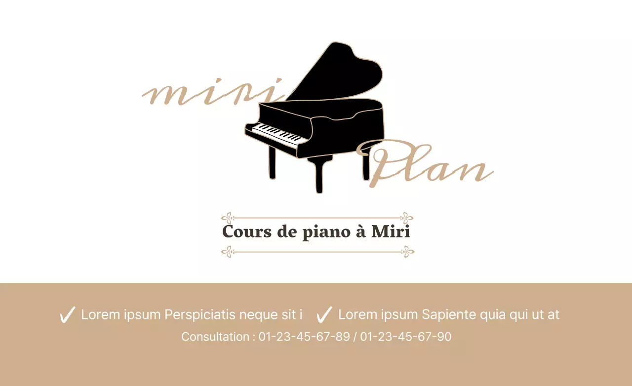 Design calme et épuré pour un flyer d'école de musique dans les tons beiges