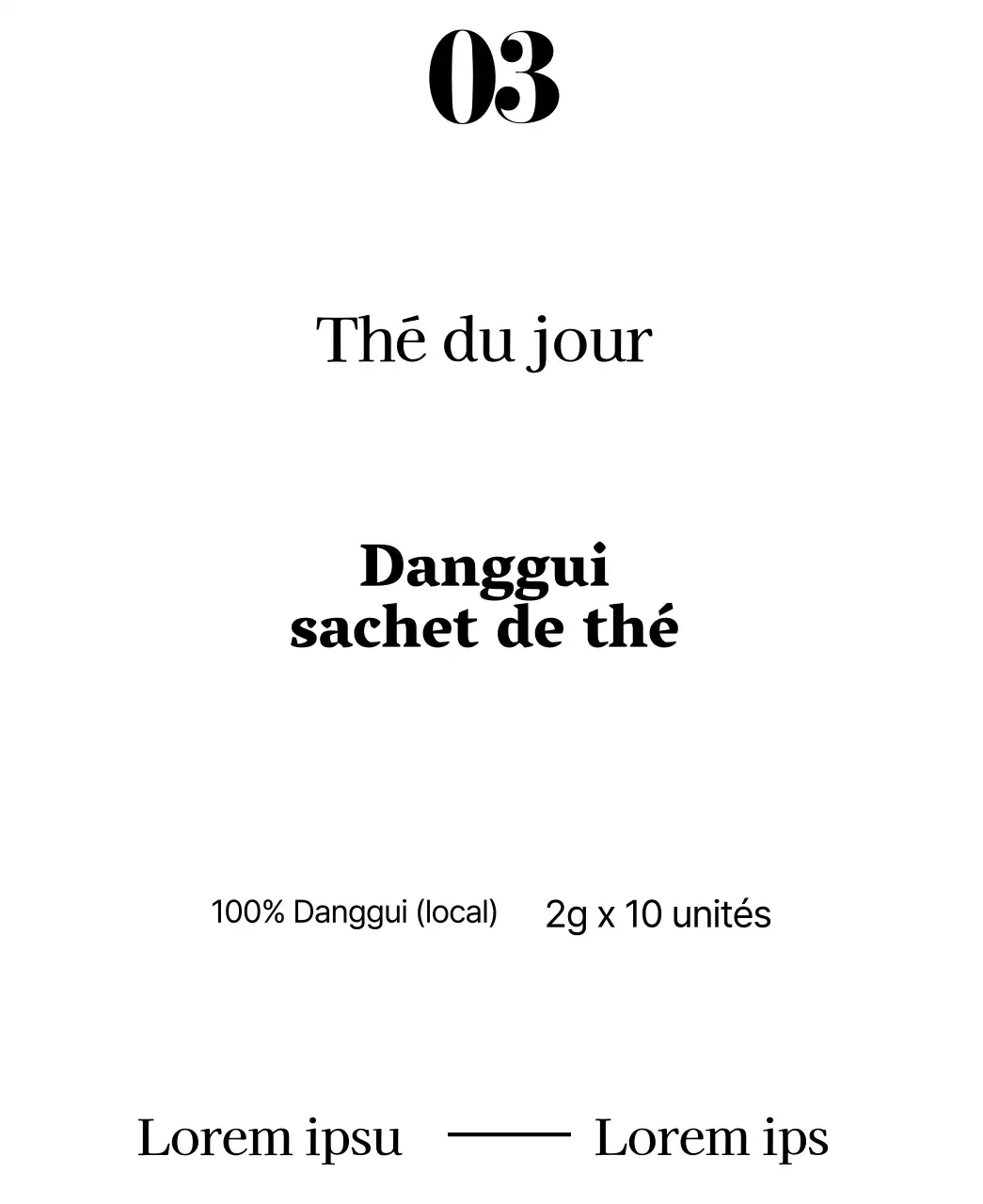 Sachets de thé danggui traditionnel sentimental