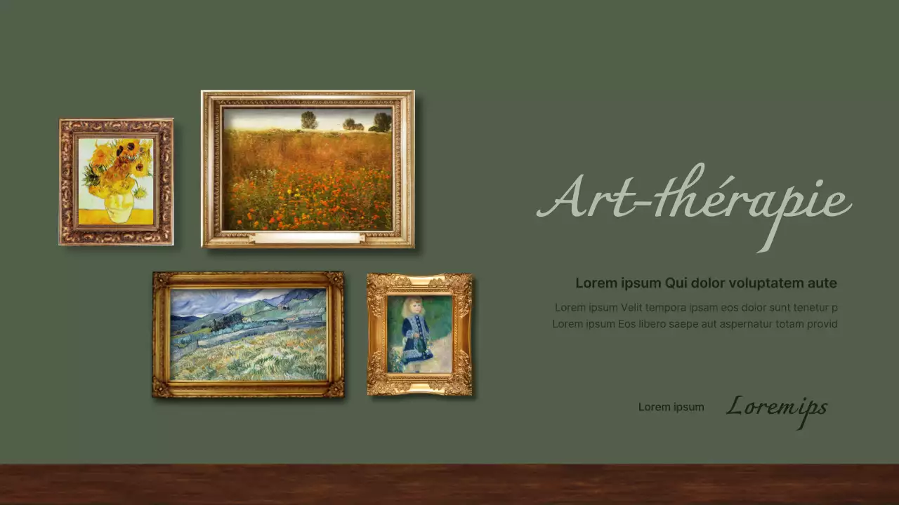 Portfolio vert et simple d'un professeur de psychologie de l'art