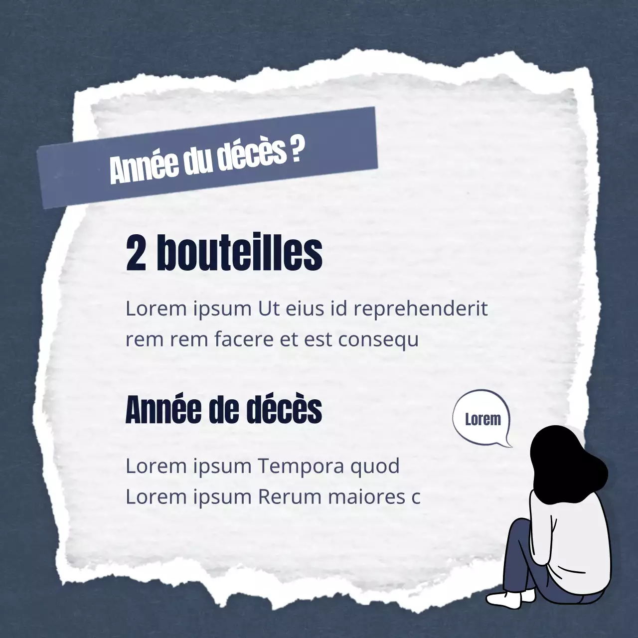 Promouvoir un centre de conseil minimaliste, bleu marine et gris, deux par deux.