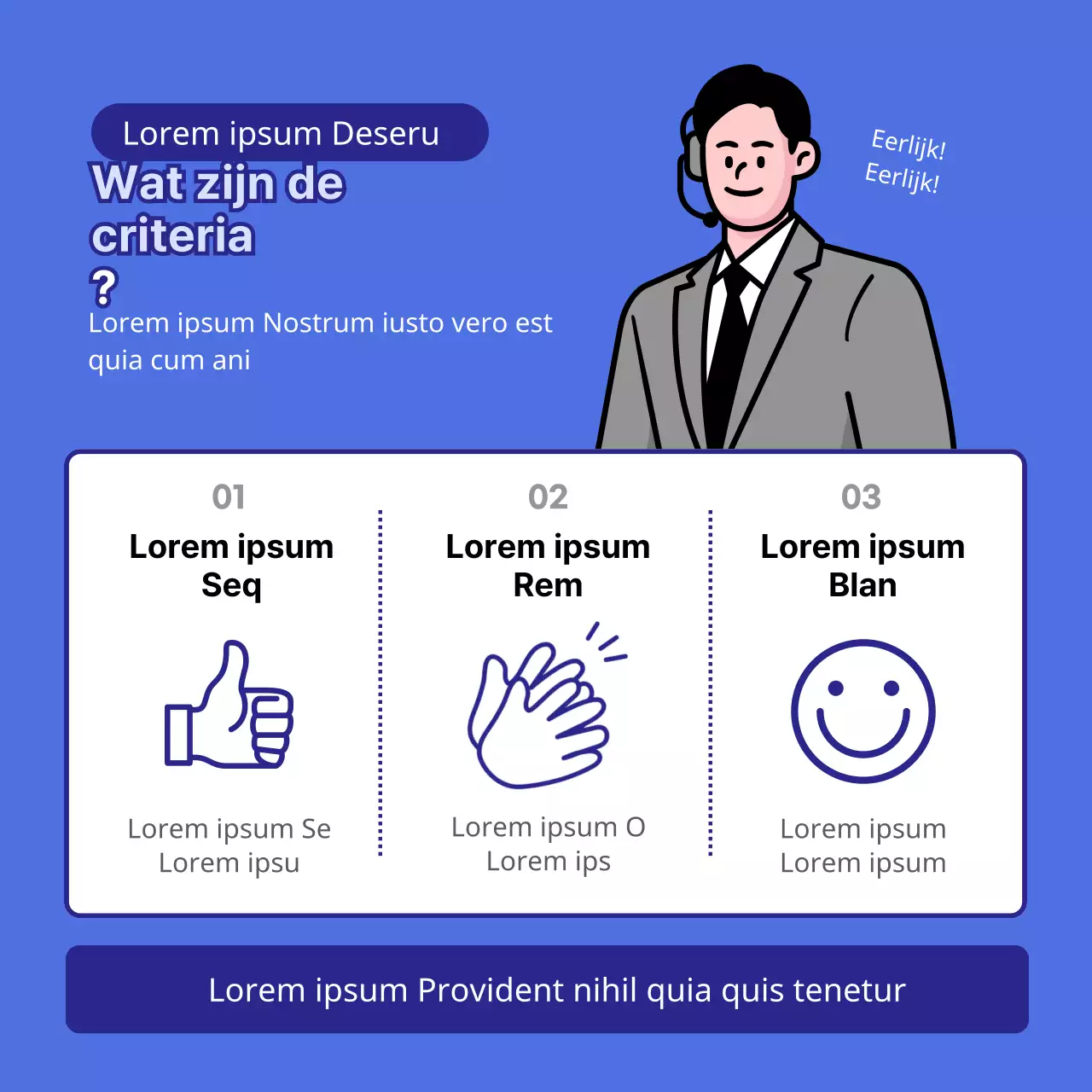 Aankondiging van de sloganwedstrijd voor het thema blauwe en witte doos