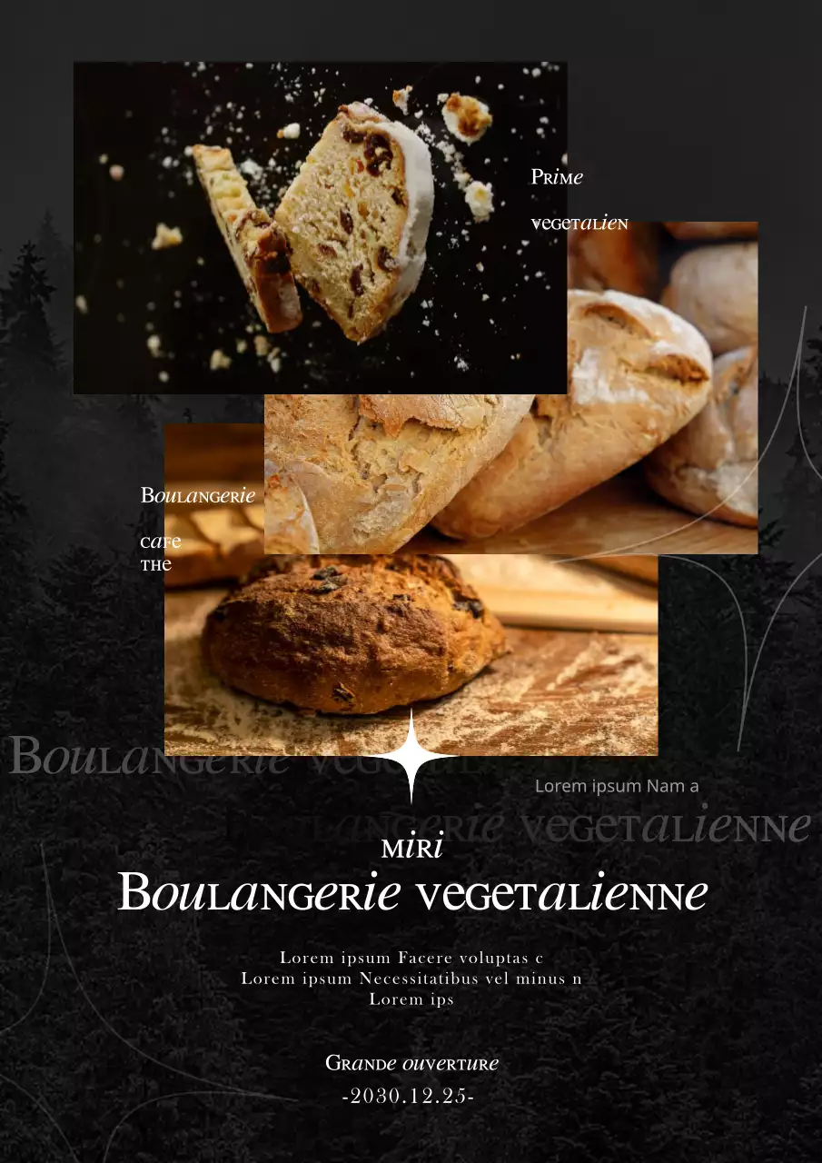 Annonce de l'ouverture d'une boulangerie végétalienne dans la Forêt-Noire (webposter vertical)
