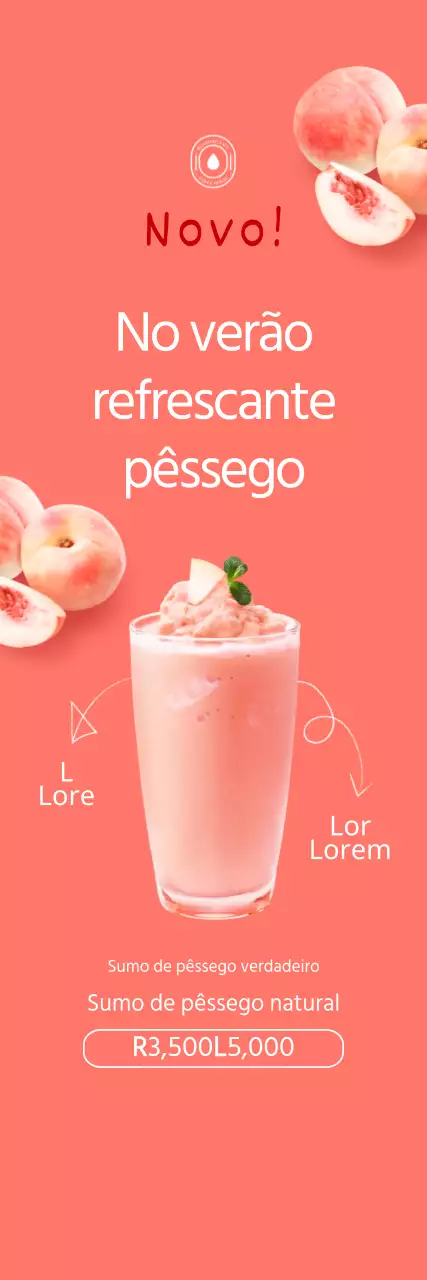 Estilo simples em rosa e branco para promover o menu de verão