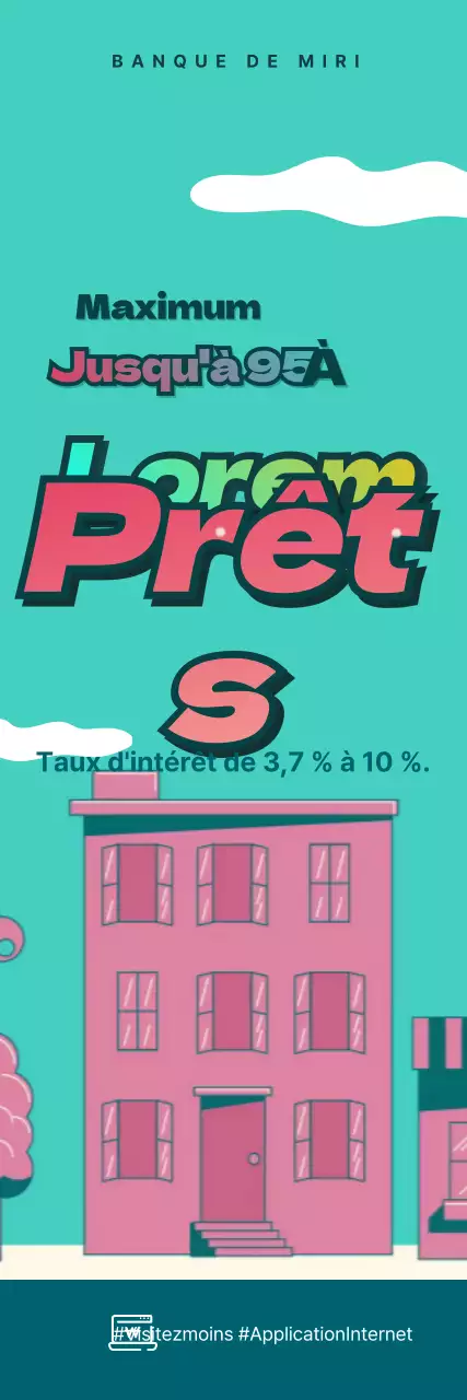 Bannière vidéo animée gif d'hypothèque bleu clair et rose