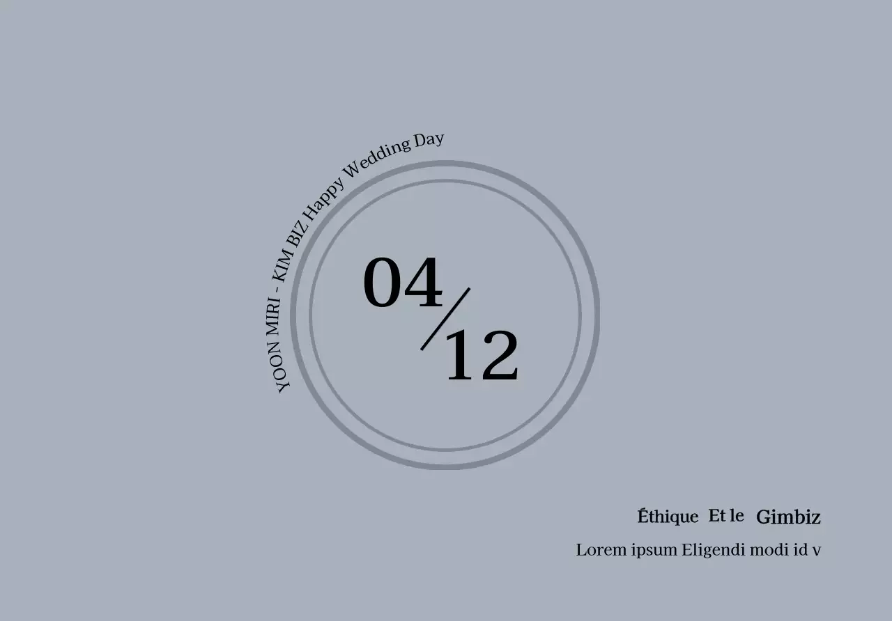 Enveloppe de carte postale d'invitation à un mariage au printemps avec texte et illustration circulaire