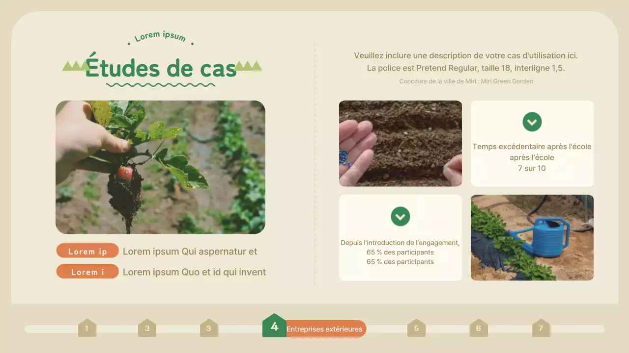 Proposition de concours pour la création d'un jardin de revitalisation communautaire vert et orange