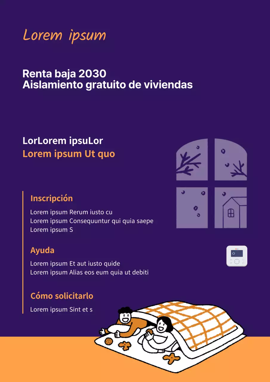 Póster gratuito de aislamiento del hogar morado