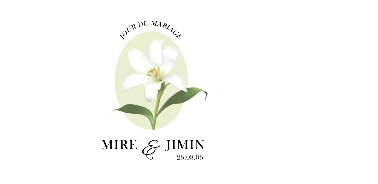 Eau de mariage simple et luxueuse en blanc et noir