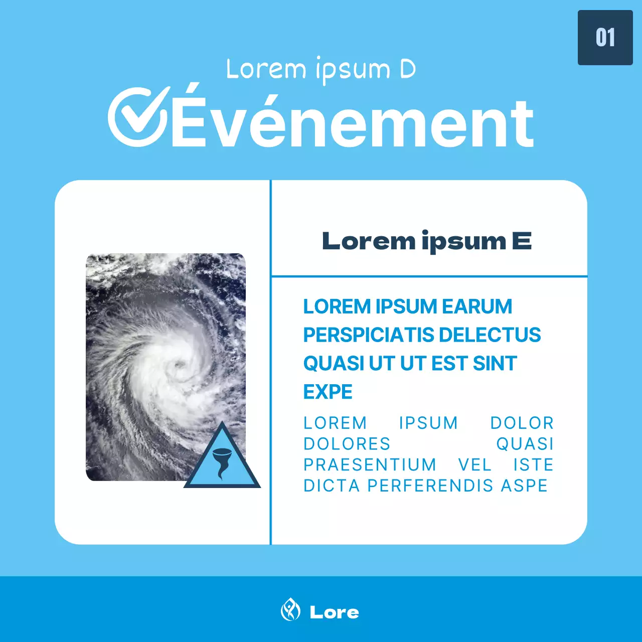 Informations sur la manière de faire face aux dégâts causés par les typhons, avec des illustrations de typhons sur un fond bleu clair.