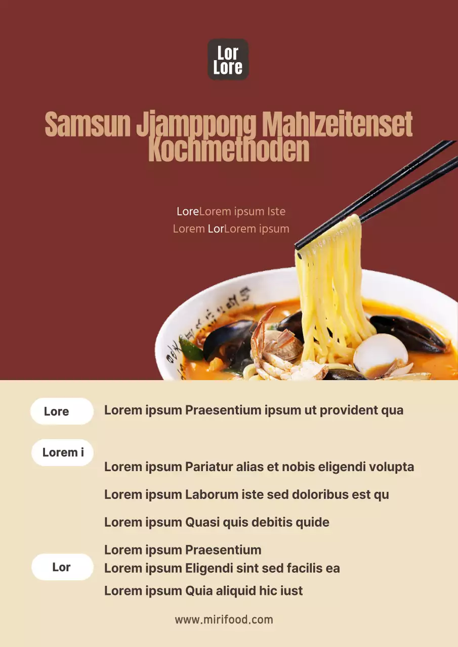 Anleitung für ein einfaches Ramen-Kochset in Rot und Beige