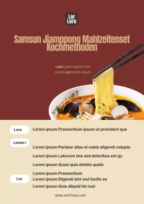 Anleitung für ein einfaches Ramen-Kochset in Rot und Beige