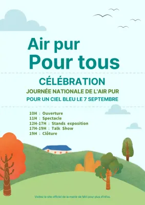 Annonce d'un événement sur fond d'illustration de ciel et de nature tranquille V1