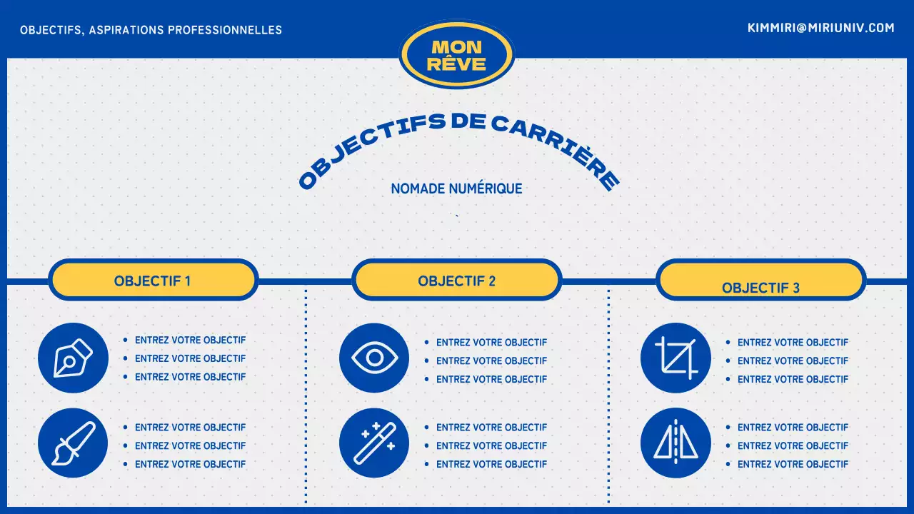 Plan de carrière bleu et jaune