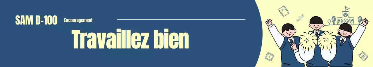 Bannières SAT avec des illustrations mignonnes sur fond bleu marine