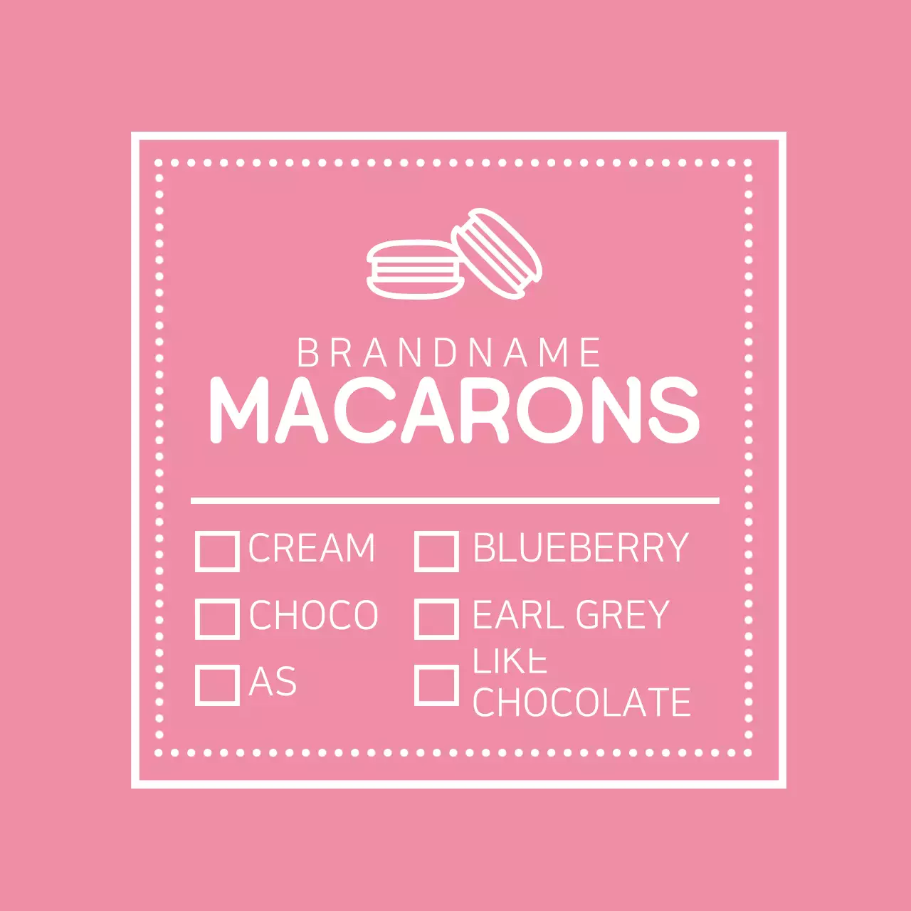 Label pemeriksaan menu Macaron